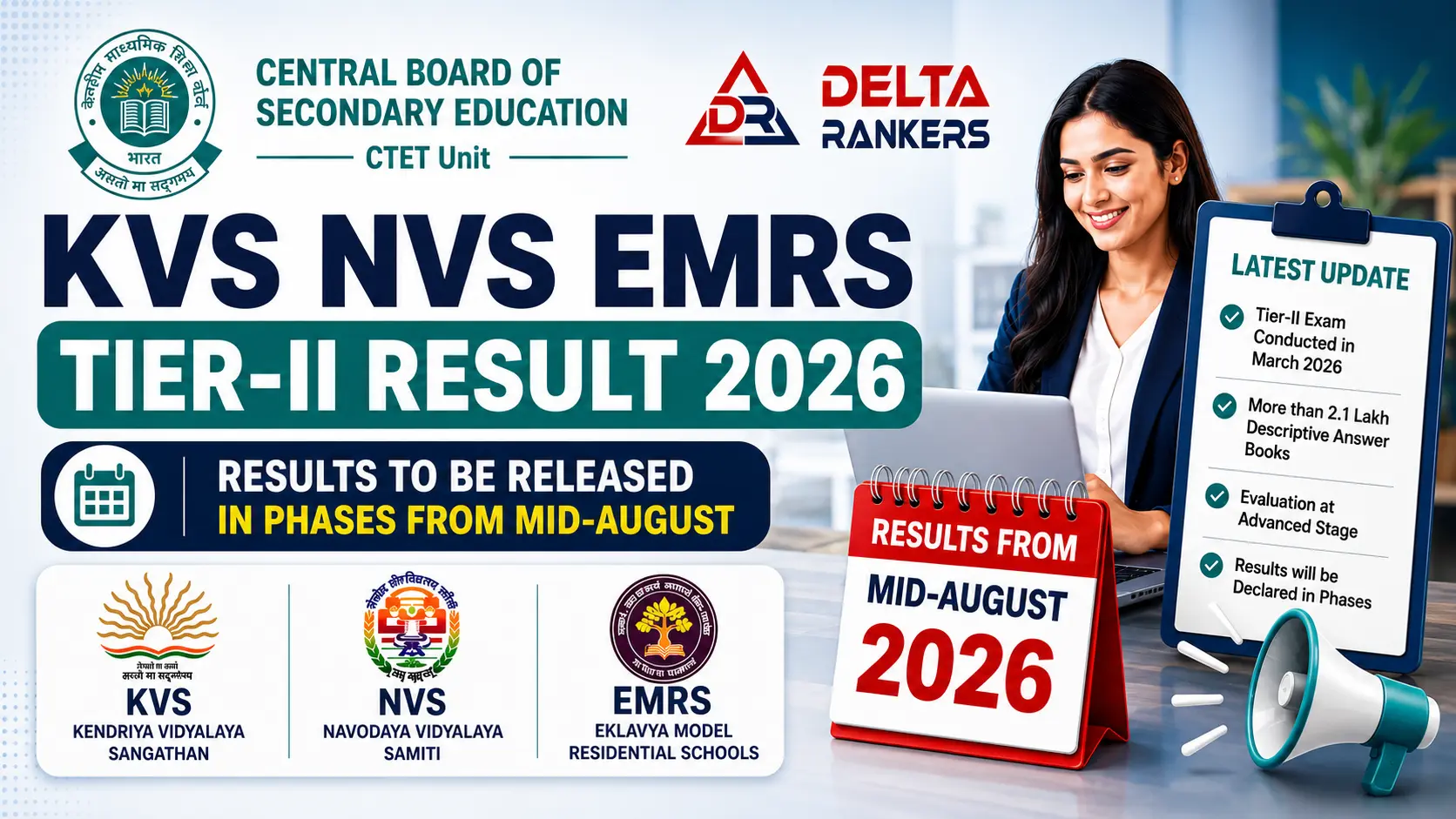 KVS NVS EMRS Tier-II Result 2026: Results to Be Released in Phases from Mid-August